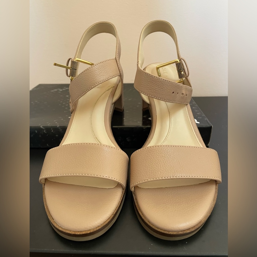 Unworn Coke Haan Anette Sandal size 6 with Maple Sugar leather - come with box